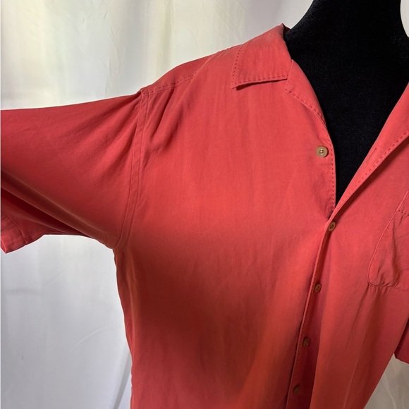 Tommy Bahama Coral Button-Up Shirt 100% Silk Size‎ Large - Picture 2 of 9